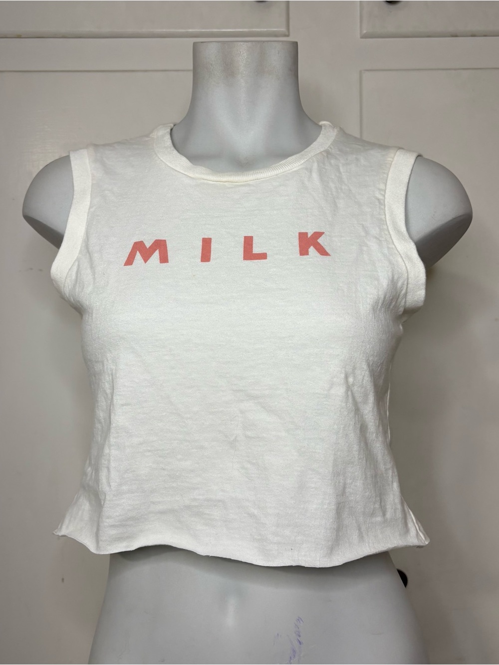 Vintage 90s/Y2K Milk ltd. Sleeveless Cropped Cotton Tank Top
